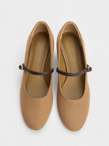 Franca Faux Suede Mary Jane Pumps, Sand, hi-res