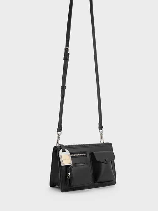 Túi đeo vai phom chữ nhật Austen Multi-Pocket, Noir, hi-res