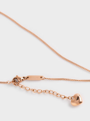 Malorie Crystal Heart Necklace, Rose Gold, hi-res