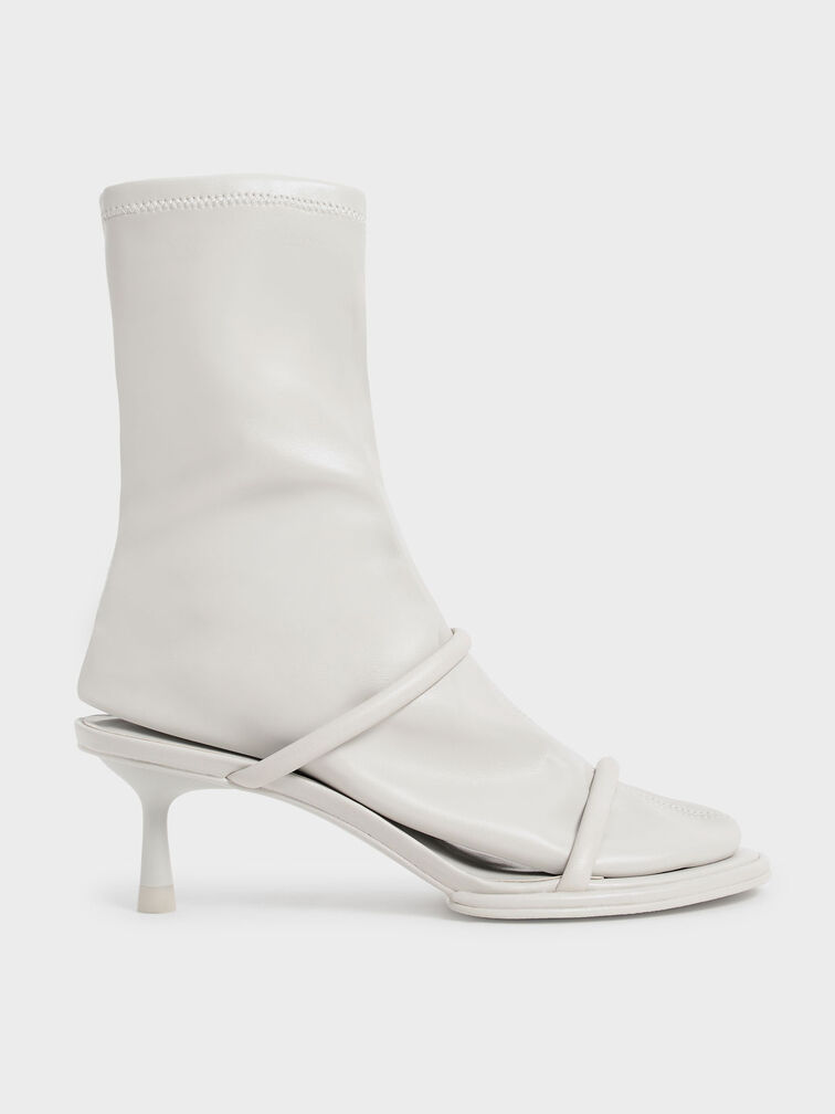 Giày boots nữ gót nhọn 2 trong 1 Lucile Stiletto Calf, Xám, hi-res