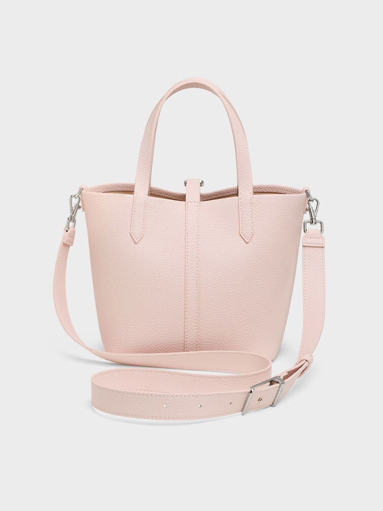 Beryl Belted Bucket Bag, Soft Pink, hi-res