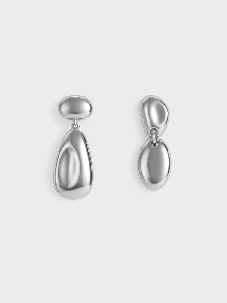 Donora Sculptural Drop Earrings, Silver, hi-res