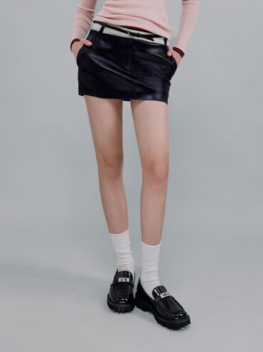 Lando Metallic-Accent Platform Loafers, Black Boxed, hi-res