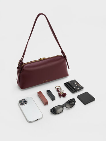 Túi đeo vai phom chữ nhật Deyna, Wineberry Red, hi-res