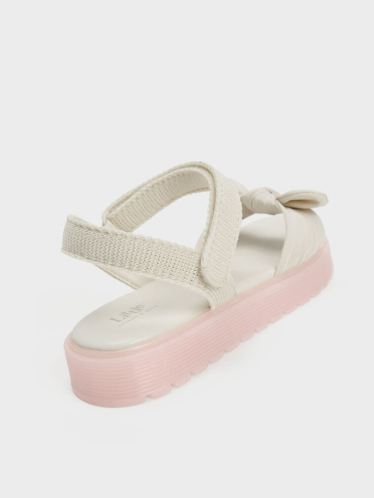 Giày sandals trẻ em Nylon Knotted, Phấn, hi-res