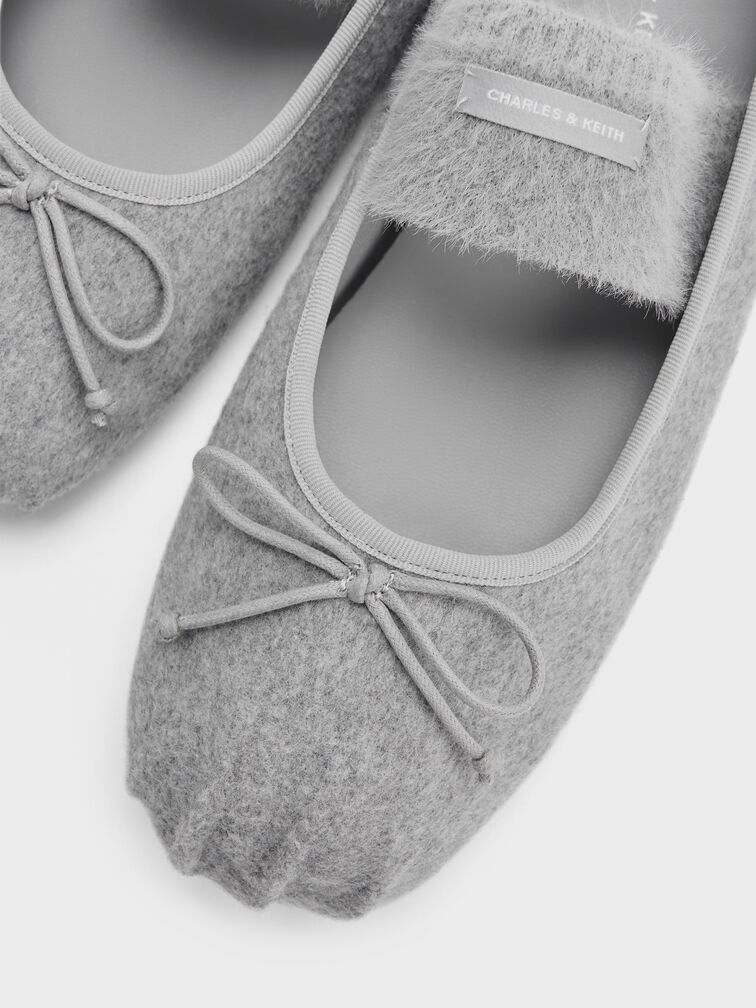 Winona Felt Mary Jane Flats, Light Grey, hi-res