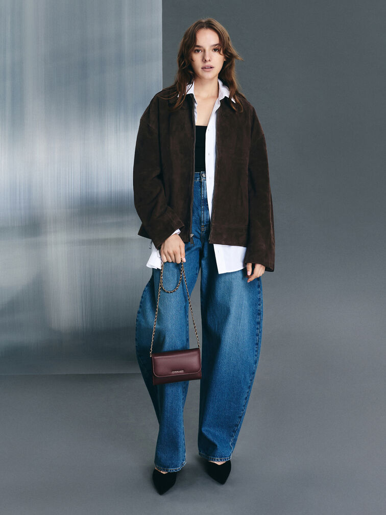 Ví dài nắp gập Octavia Front Flap, Wineberry Red, hi-res