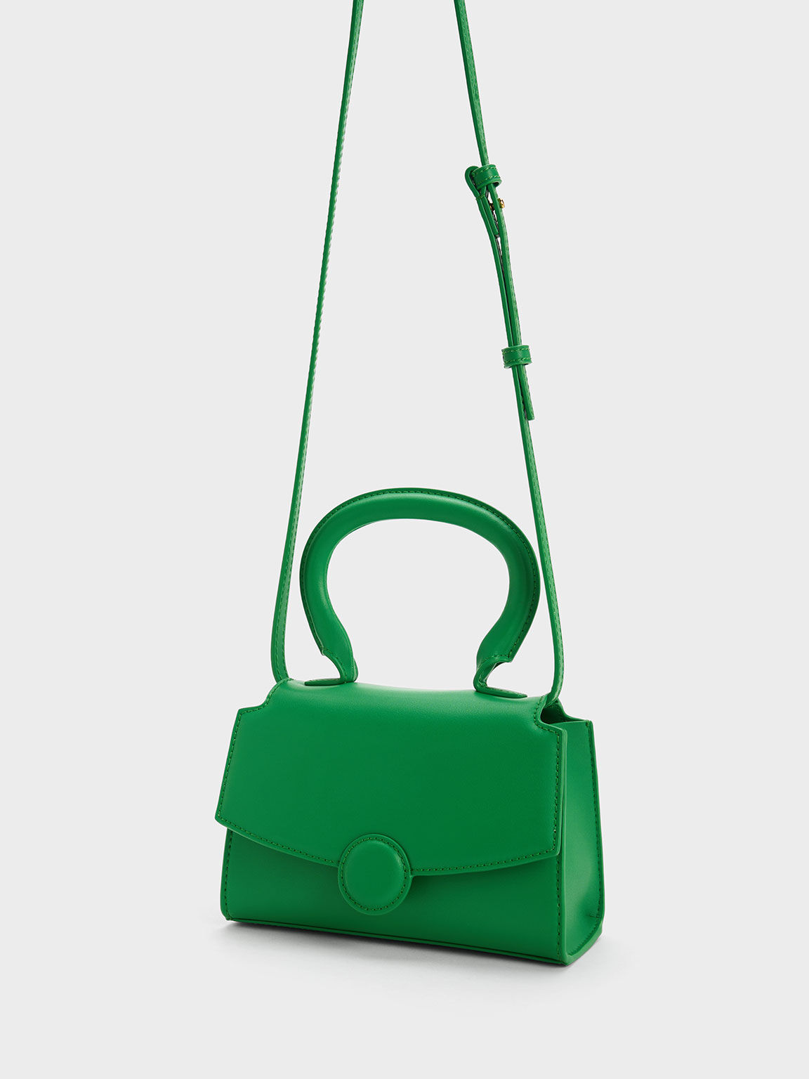 Clover Curved Handle Bag, Green, hi-res