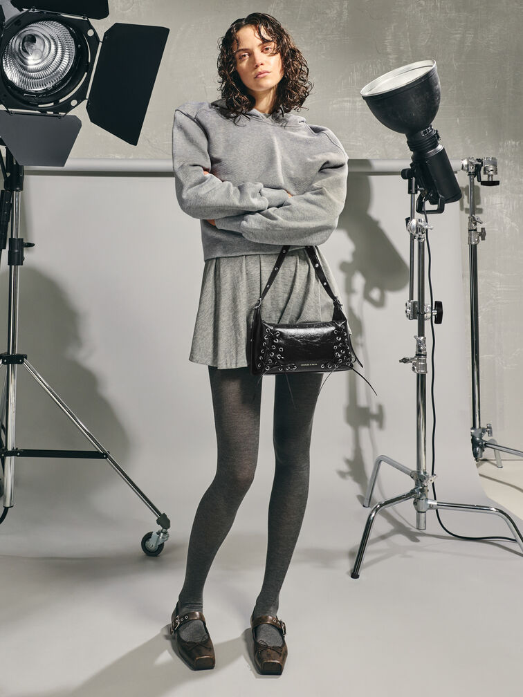 Túi đeo vai chữ nhật Xylia Grommet, Noir, hi-res