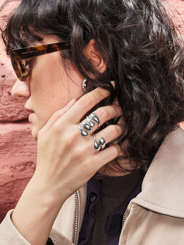 Donora Sculptural Ring, Silver, hi-res