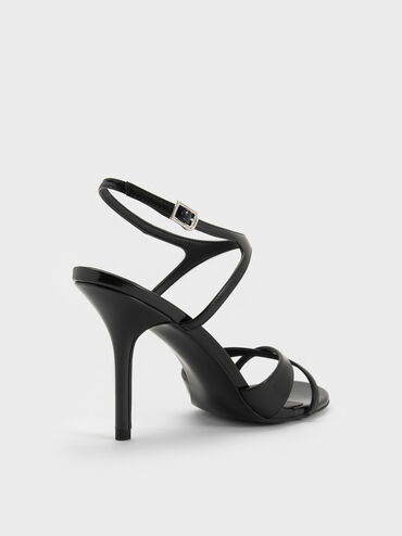 Gi&agrave;y sandals cao g&oacute;t Crossover, Đen b&oacute;ng nh&aacute;m, hi-res