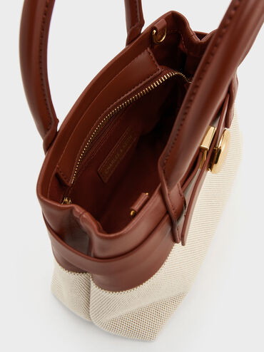 T&uacute;i x&aacute;ch h&igrave;nh thang Mini Behn Canvas Belted, Gạch, hi-res