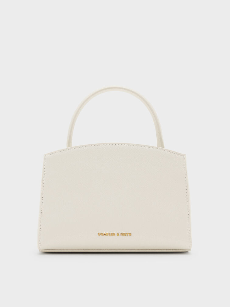 Aubrielle Metallic-Buckle Top Handle Bag, Cream, hi-res