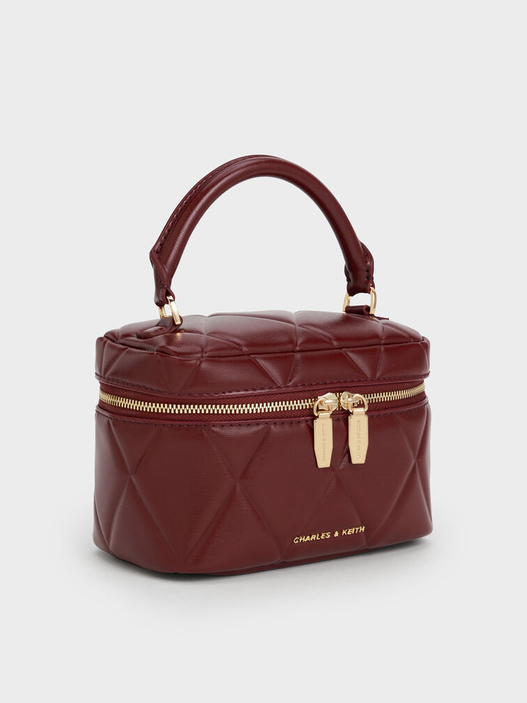 Arwen Quilted Vanity Bag, Burgundy, hi-res