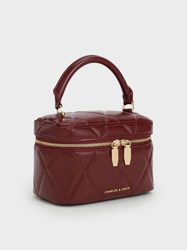 Arwen Quilted Vanity Bag, Burgundy, hi-res