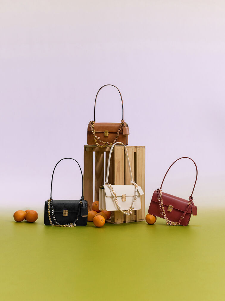 T&uacute;i đeo vai phom chữ nhật Acelynn, Distressed Tan, hi-res