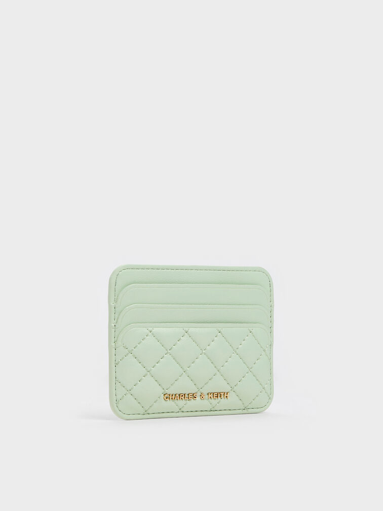 Cleo Quilted Card Holder, Mint Green, hi-res