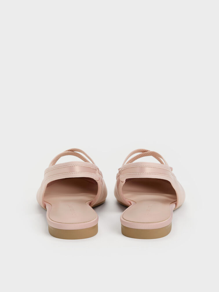 Gi&agrave;y b&uacute;p b&ecirc; đế bệt Satin, Hồng nhạt, hi-res