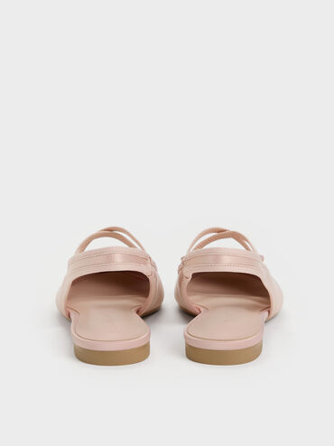 Gi&agrave;y b&uacute;p b&ecirc; đế bệt Satin, Hồng nhạt, hi-res