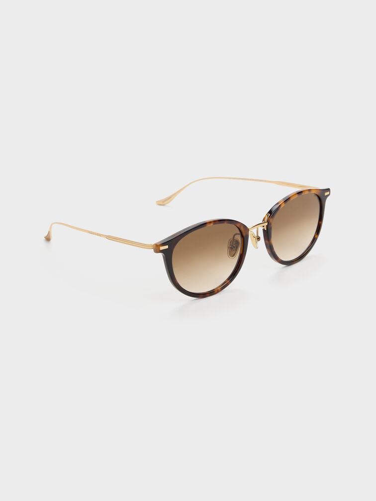 Minnow Metal-Rim Round Sunglasses, T. Shell, hi-res