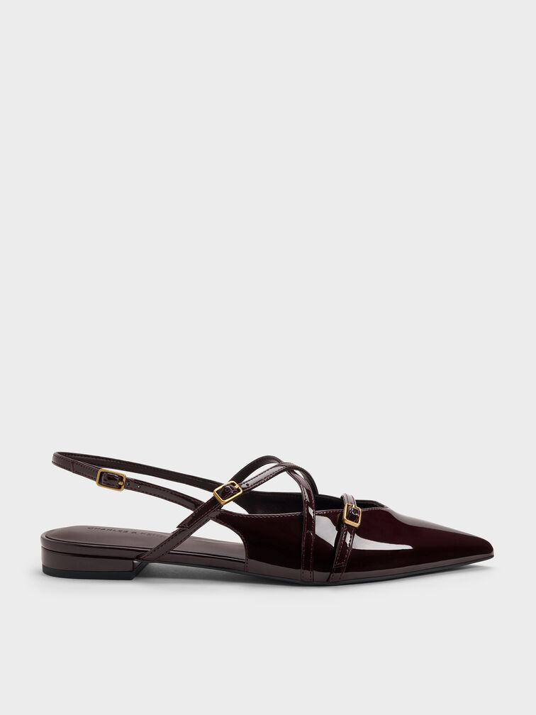 Gi&agrave;y sandals đế thấp Maybelle, Đỏ burgundy, hi-res