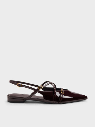 Gi&agrave;y sandals đế thấp Maybelle, Đỏ burgundy, hi-res