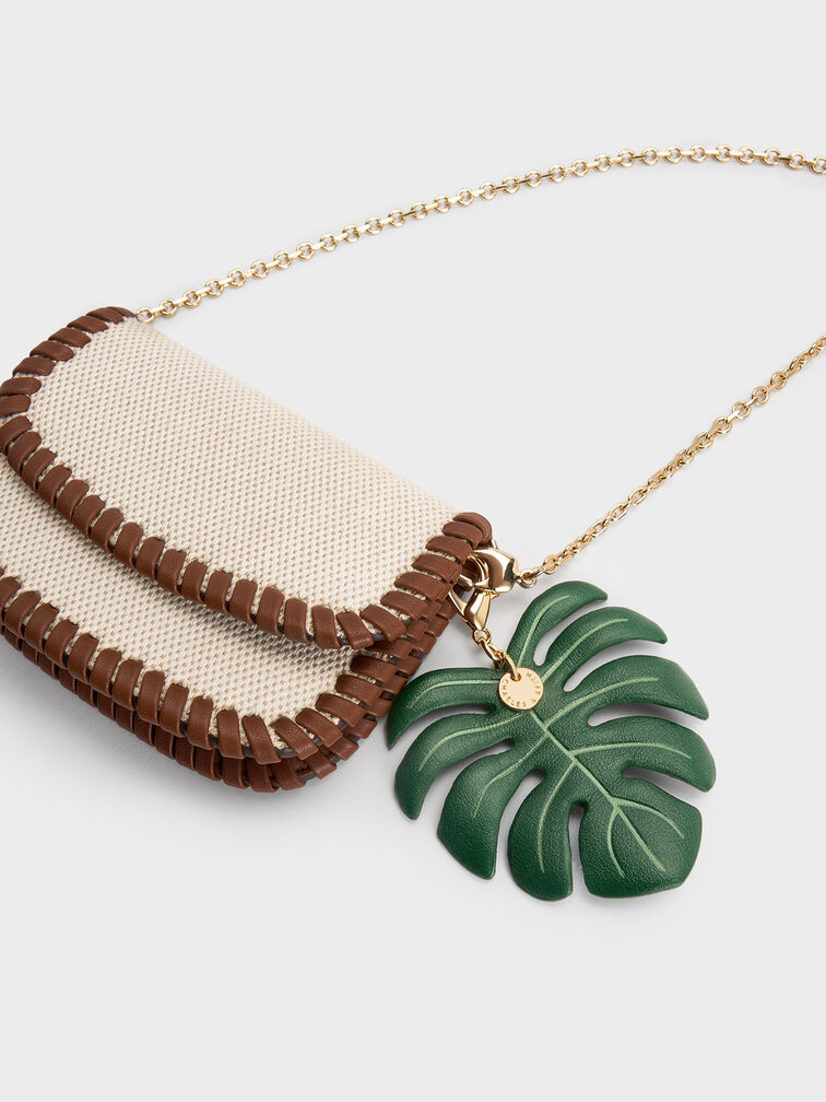 Blume Canvas Braided Chain-Handle Wallet, Taupe Canvas, hi-res