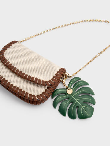 Blume Canvas Braided Chain-Handle Wallet, Taupe Canvas, hi-res