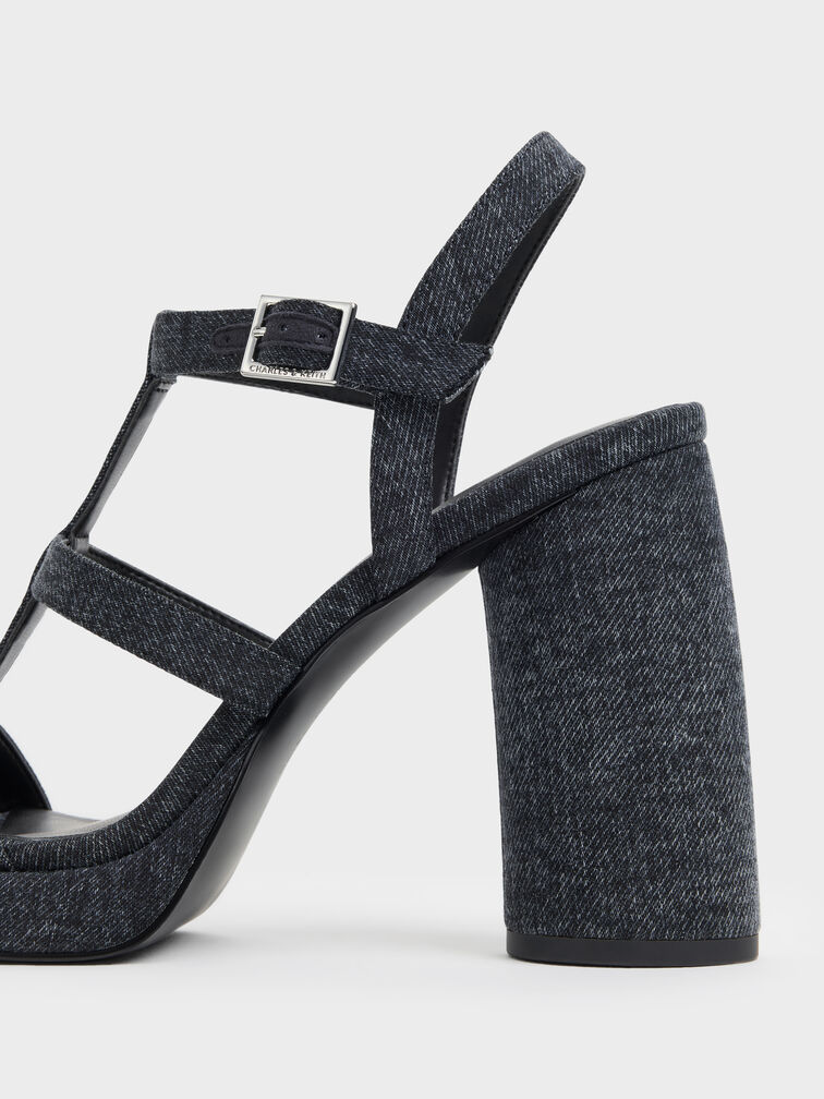 Gi&agrave;y sandals đế cao Aether Denim, Xanh đậm, hi-res