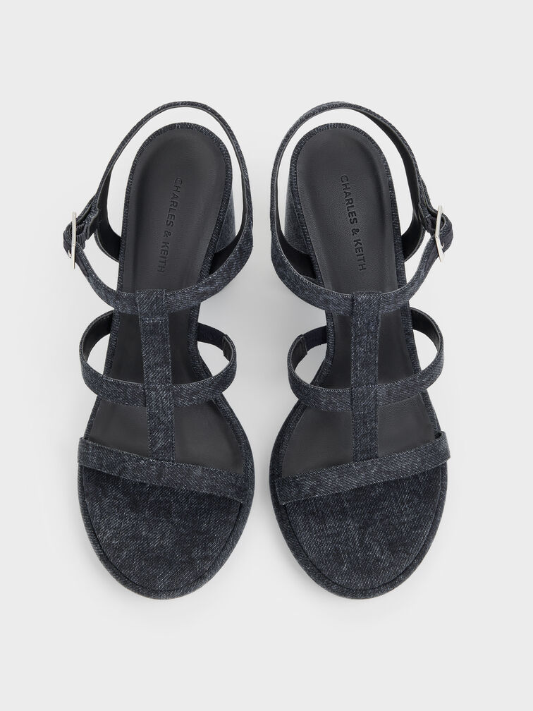 Gi&agrave;y sandals đế cao Aether Denim, Xanh đậm, hi-res