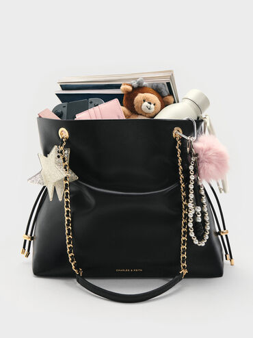 Túi tote Arya Braided-Strap Double-Handle, Đen, hi-res