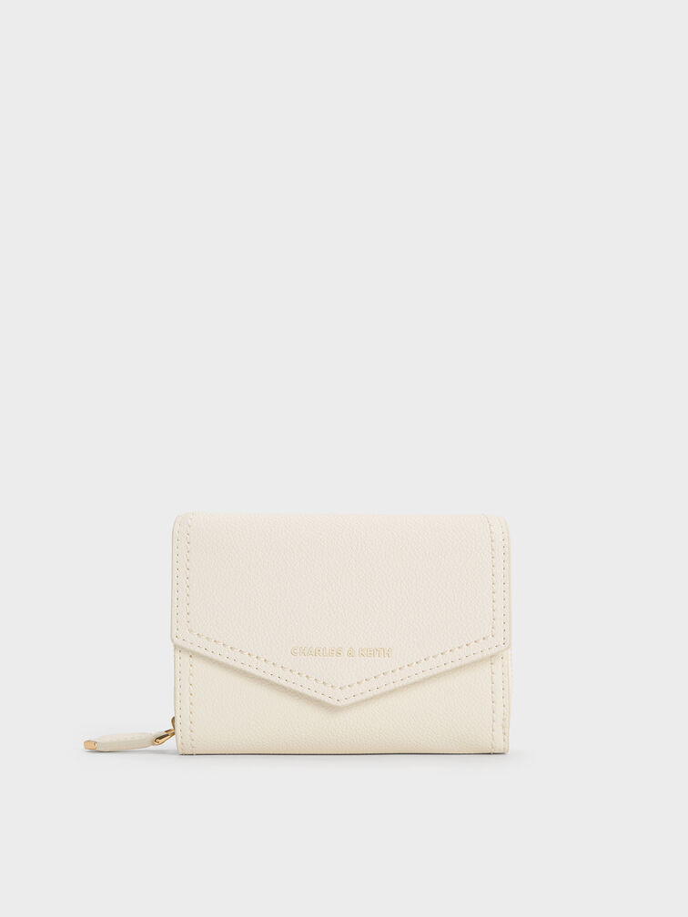 Stitch Trim Envelope Wallet, Cream, hi-res