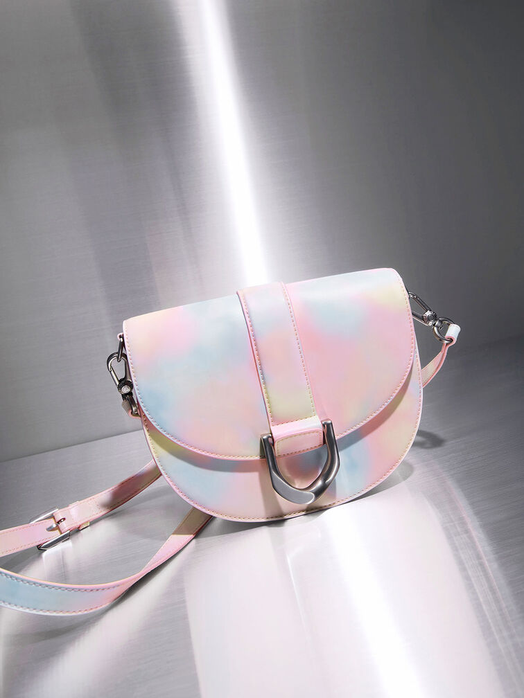 Gabine Swirl-Print Saddle Bag, Multi, hi-res