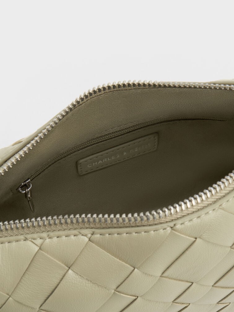 T&uacute;i đeo vai phom chữ nhật Ivette Woven, Pale Olive, hi-res
