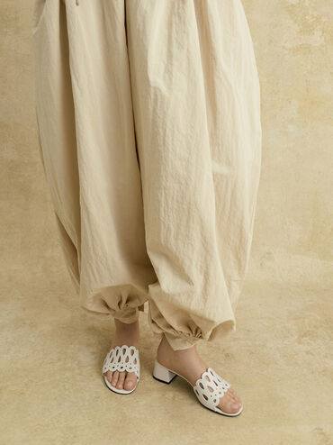 Gi&agrave;y mules cao g&oacute;t Cut-Out, Trắng, hi-res