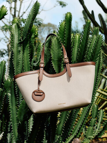 XL Enola Canvas Tote Bag, Chocolate, hi-res