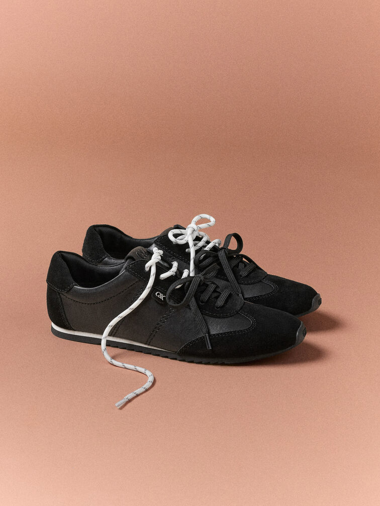 Jace Leather & Suede Sneakers, Dark Brown, hi-res