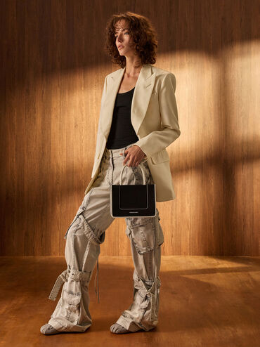 Winona Felt Mary Jane Flats, Light Grey, hi-res