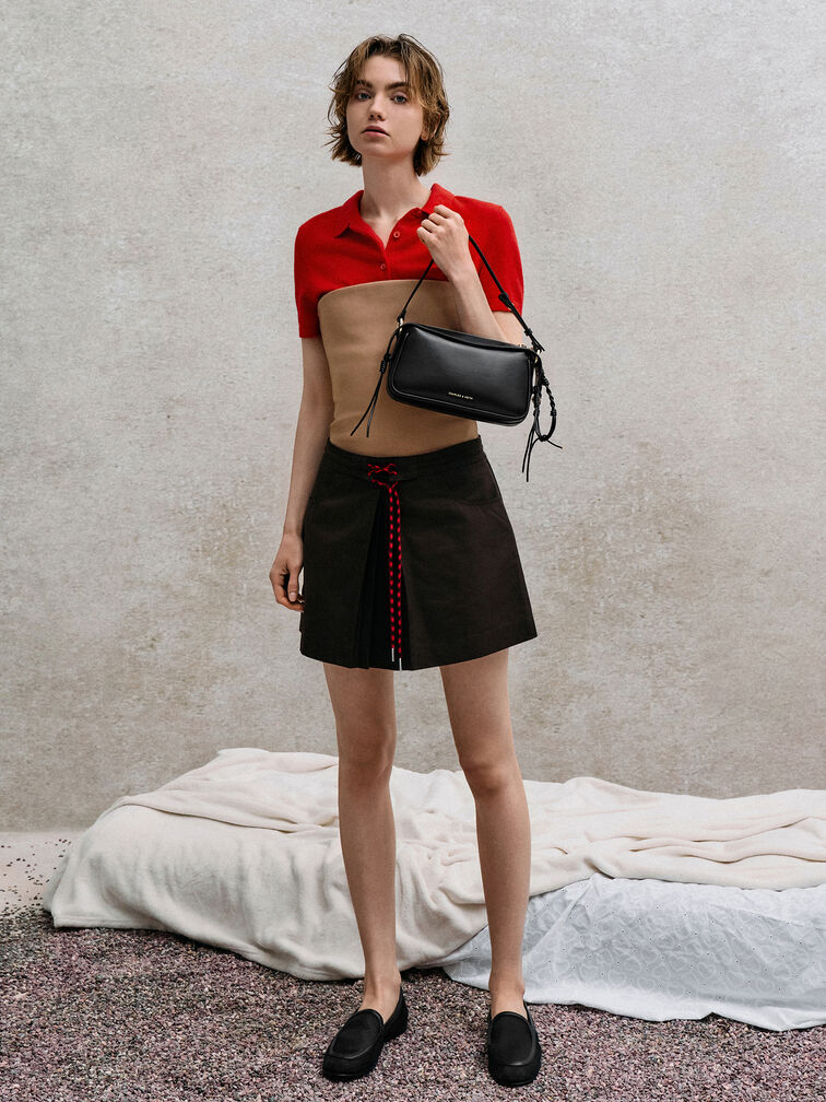 T&uacute;i đeo vai Mini Haylen, Đen, hi-res