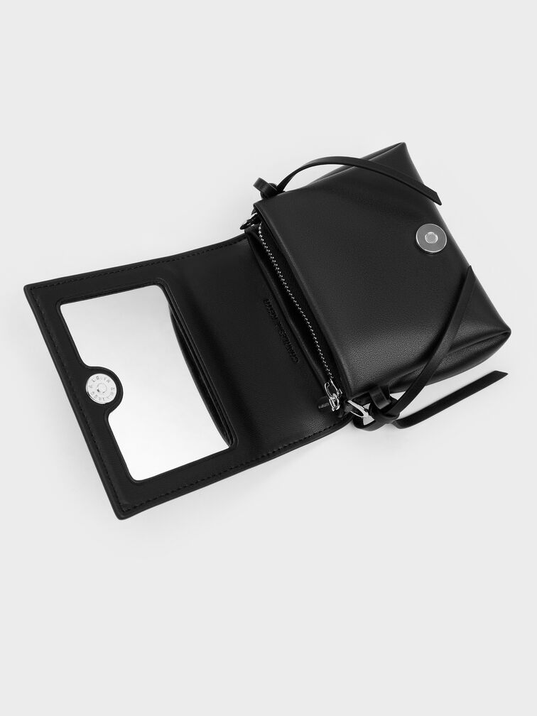 V&iacute; ngắn d&aacute;ng gập Hazel Bow, Noir, hi-res