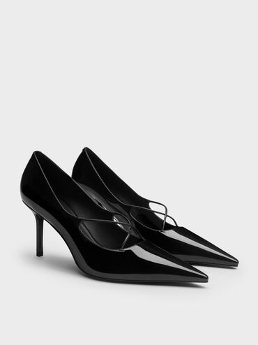 Gi&agrave;y cao g&oacute;t b&iacute;t mũi Patent, Đen b&oacute;ng, hi-res