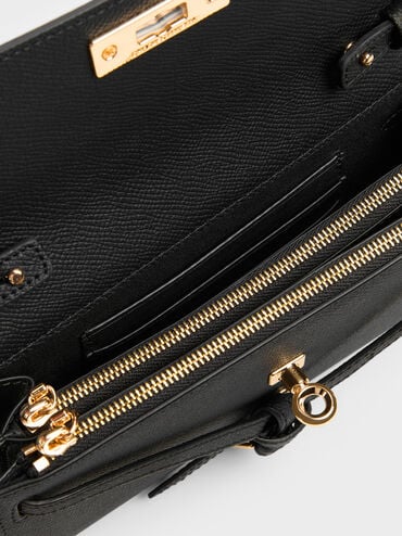 Tricha Knotted-Belt Crossbody Bag, Black, hi-res
