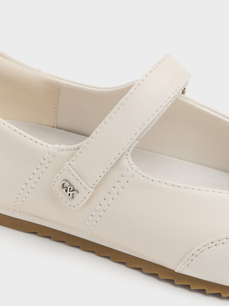 Jace Leather & Suede Mary Jane Sneakers, Chalk, hi-res