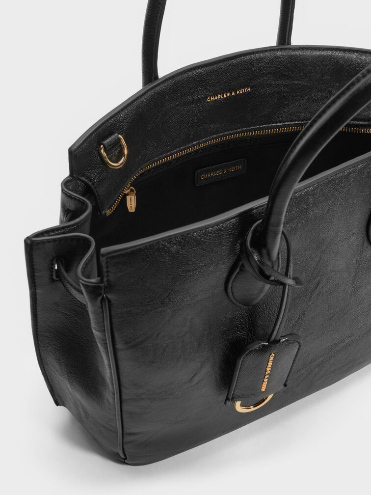 T&uacute;i tote Large Ginevra, Đen, hi-res