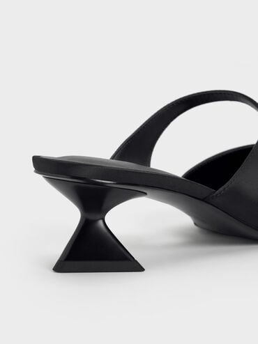 Vada Asymmetric Sculptural Heel Pumps, Black, hi-res