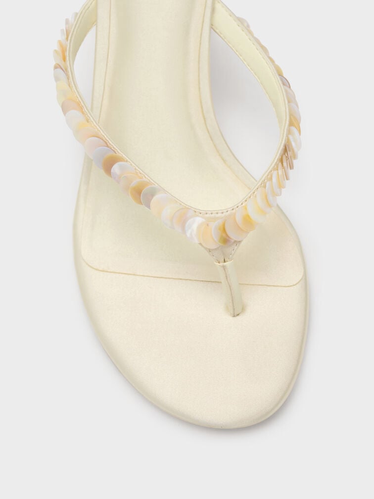 Gi&agrave;y mules cao g&oacute;t Briella Sequinned, Kem, hi-res