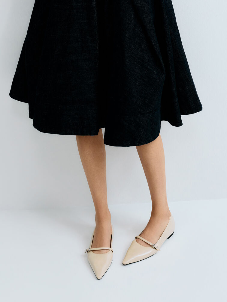 Gi&agrave;y b&uacute;p b&ecirc; mũi nhọn Crinkle-Effect, Be, hi-res