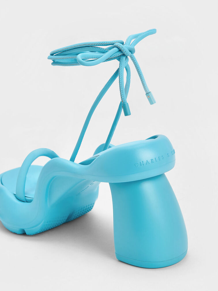 Leila Tie-Around Sculptural Sandals, Blue, hi-res