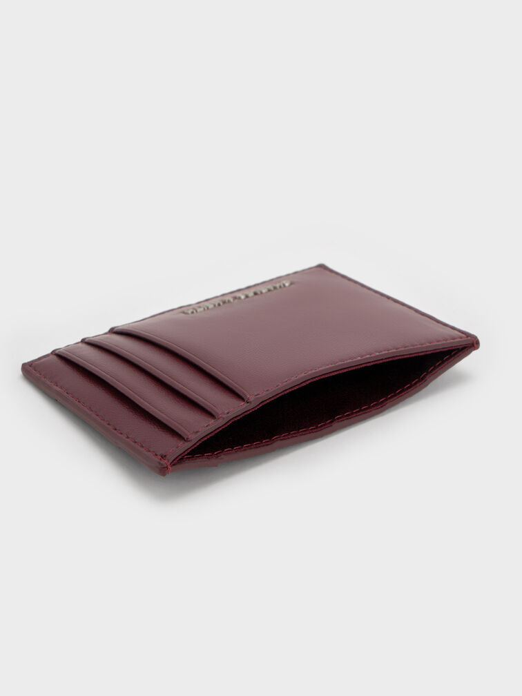 Ivette Woven Card Holder, Wineberry Red, hi-res