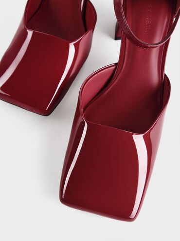 Gi&agrave;y sandals cao g&oacute;t Patricia Patent, Đỏ burgundy, hi-res